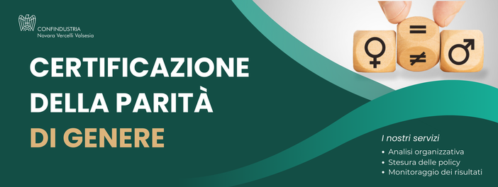 Confindustria Novara Vercelli Valsesia, sostegno aziende certificazione parità di genere