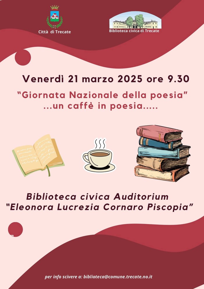 &quot;Un caffè in poesia&quot;: la Biblioteca civica celebra la Giornata nazionale della poesia