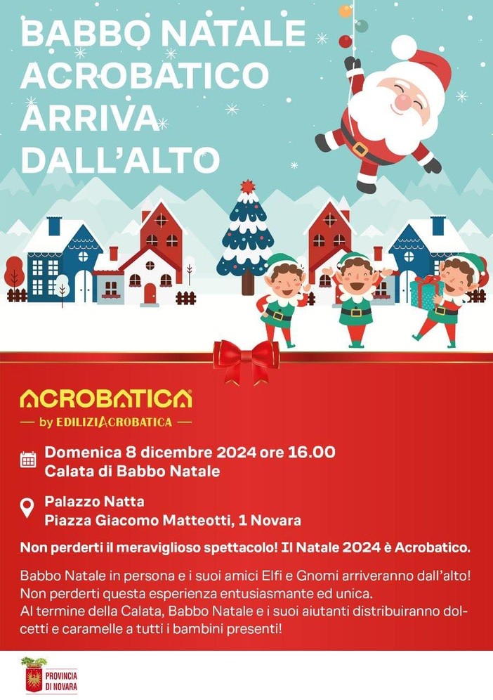 Babbo Natale acrobatico arriva dal cielo