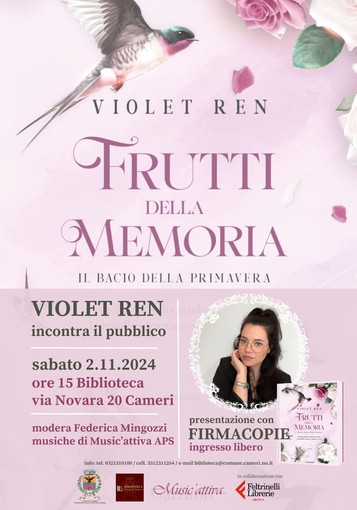 Il romance conquista Cameri: Violet Ren presenta il suo romanzo d'esordio