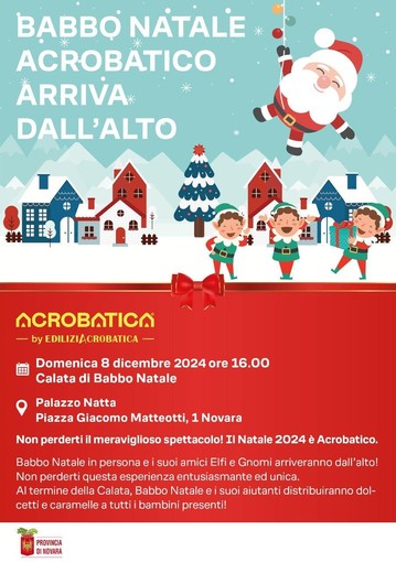 Babbo Natale acrobatico arriva dal cielo