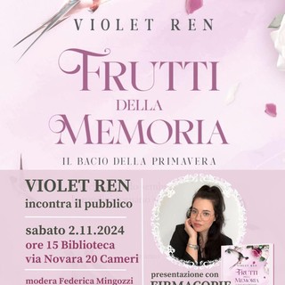 Il romance conquista Cameri: Violet Ren presenta il suo romanzo d'esordio