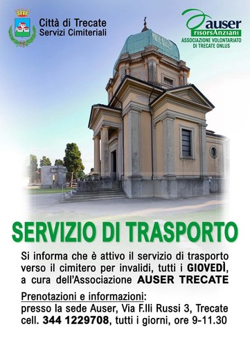 Cimitero comunale Trecate: servizio di trasporto per persone sole o invalide