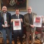 Da sinistra: presidente del consiglio comunale Edoardo Brustia, presidentre Ordine dei medici Federico D'Andrea, e Francesco Bonomo