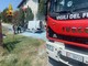 Furgone in fiamme a Oleggio, nessun ferito