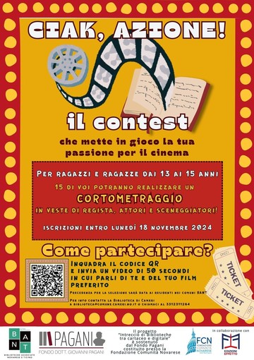 &quot;Ciak, Azione!&quot;: al via il nuovo contest per giovani cineasti del Sistema Bibliotecario BANT