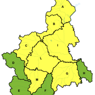 Allerta gialla su buona parte della regione per temporali