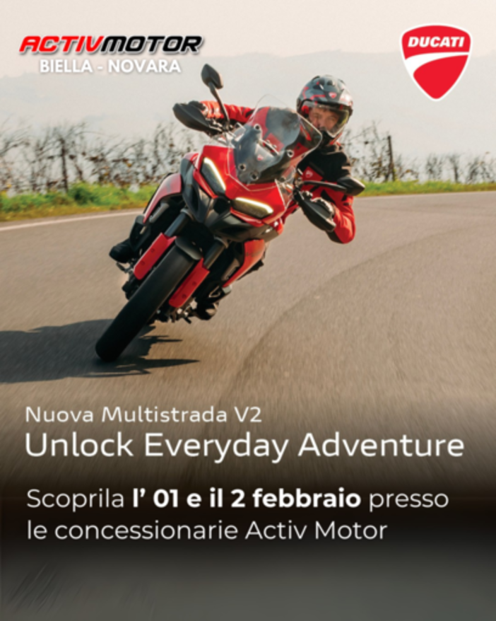 Nuova Ducati 2025, Multistrada V2 non conosce compromessi: segui il lancio da Activ Motor Novara