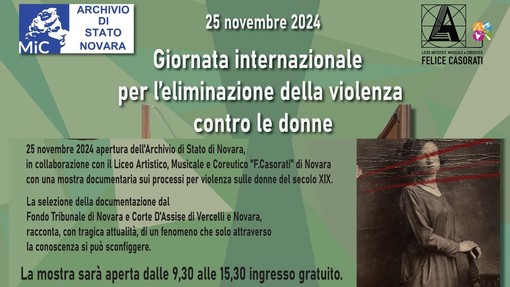 L'Archivio di Stato di Novara celebra la giornata contro la violenza sulle donne