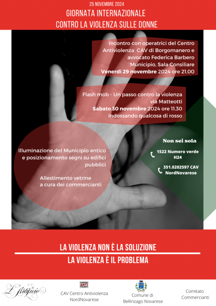 Bellinzago si unisce alla lotta contro la violenza sulle donne: giornata di sensibilizzazione e solidarietà