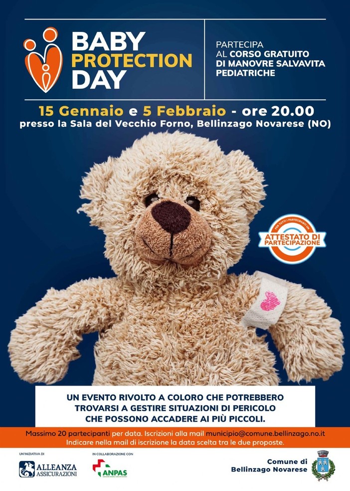 Corso di manovre salvavita pediatriche a Bellinzago Novarese