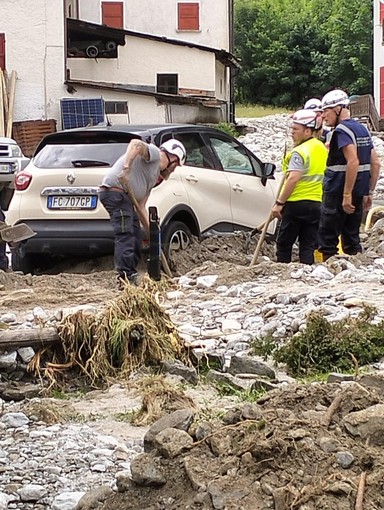 I volontari della Protezione Civile di Novara in azione a Macugnaga