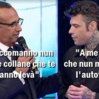 Sanremo in uno scatto, la vignetta di Osho: per Fedez niente collane ma autotune